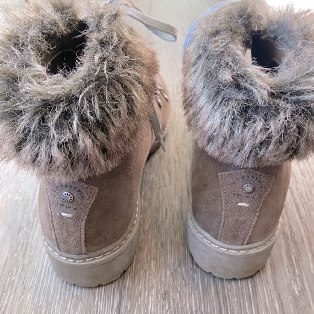 G.H. Bass Aubrey Women's Winter/Hiker Boots Suede and Faux Fur Brown Size 8.5 - Picture 6 of 13